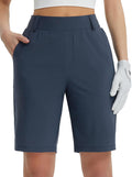 BALEAF Women's Golf Shorts 9ft Knee Length Stretch Bermuda - UPF 50
