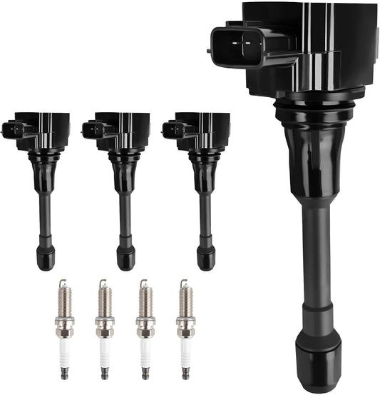 HYR Set of 4 Ignition Coil Pack and Iridium Spark Plugs