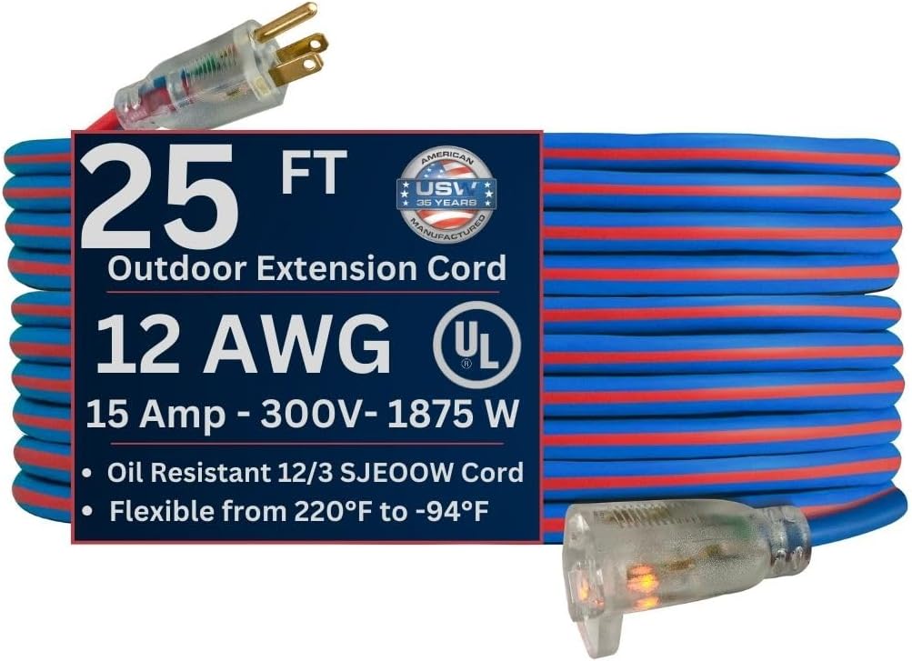 US Wire 99025 12/3 25-Foot Cold Weather Extension Cord Review