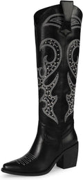 Stylish Knee High Cowboy Boots for Women with Rhinestones