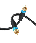 BlueRigger RCA Audio Subwoofer Cable 50FT - Dual Shielded, Gold Plated
