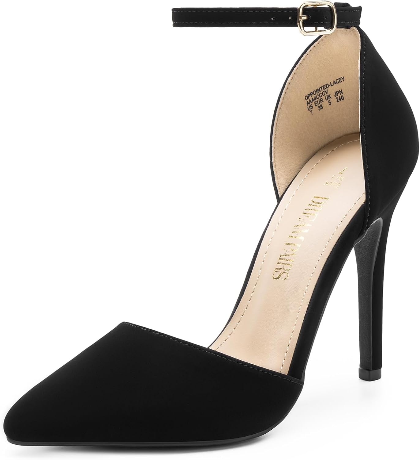 DREAM PAIRS Women's Pointed Toe Ankle Strap High Heel Pumps
