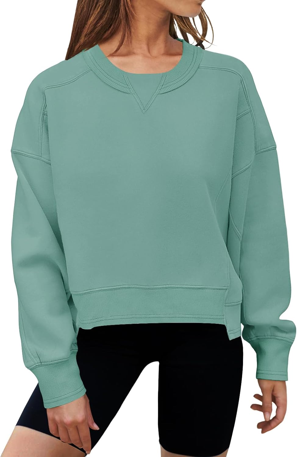 Trendy Oversized Cropped Sweatshirts for Women by MEROKEETY
