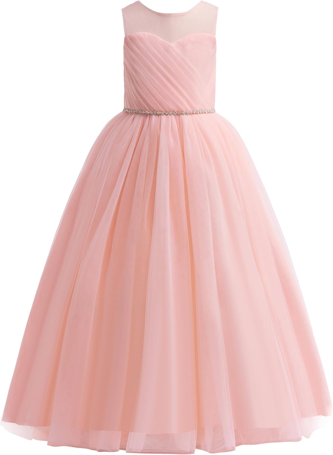 Glamulice Flower Girl Wedding Dress Tulle Long A Line Gown