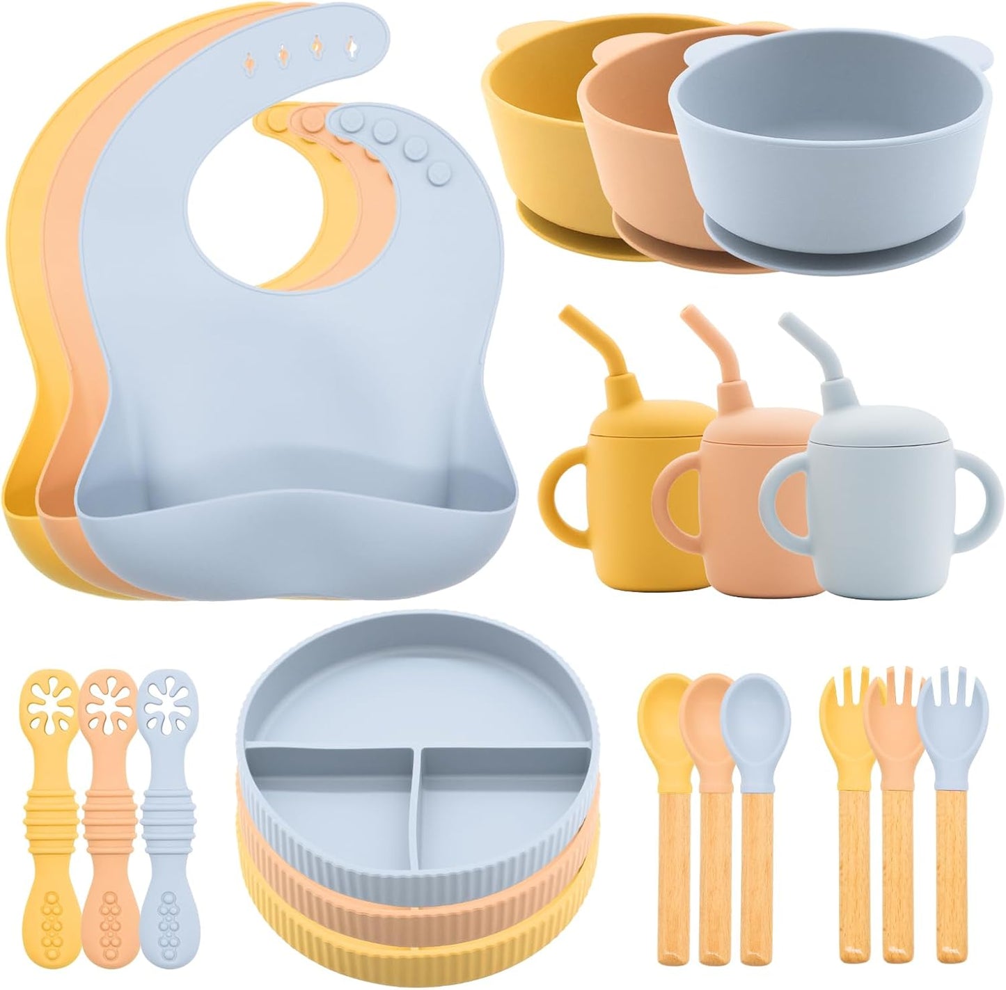 Silicone Baby Feeding Set 21 Pcs for Safe Mealtime Fun