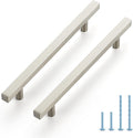 6-1/4 in Hole Center Brushed Nickel Cabinet Handles 30-Pack - Durable