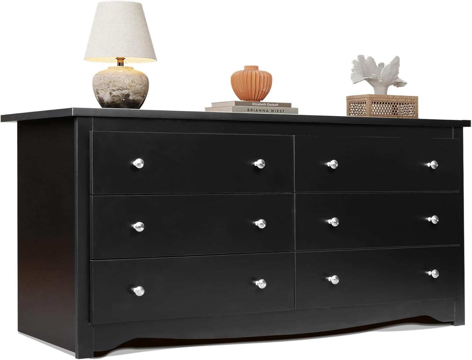 WLIVE Black Dresser with 6 Drawers for Modern Storage Needs