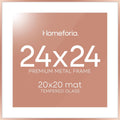 24x24 Picture Frame Rose Gold Matted to 20x20 - Luxe Look, Lower Cost