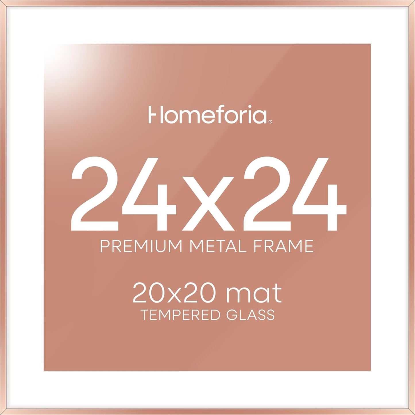 Homeforia 24x24 Picture Frame in Rose Gold for Stylish Decor