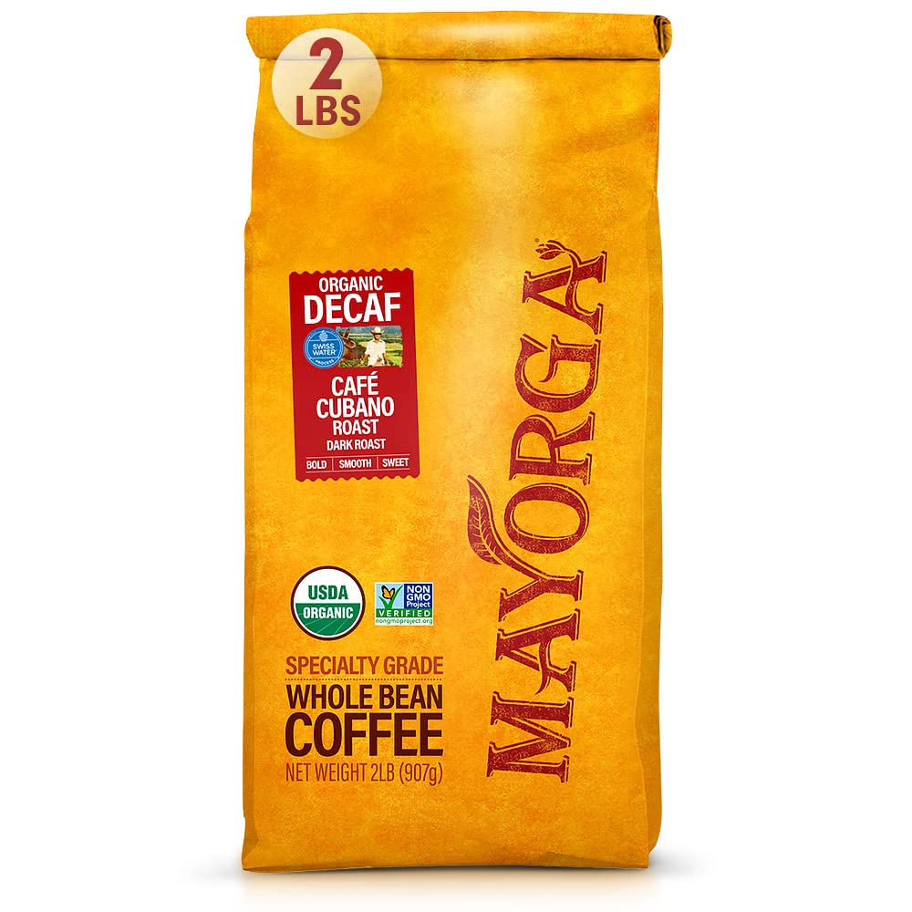 Mayorga Decaf Coffee 2lb Bag Dark Roast Organic Swiss Water