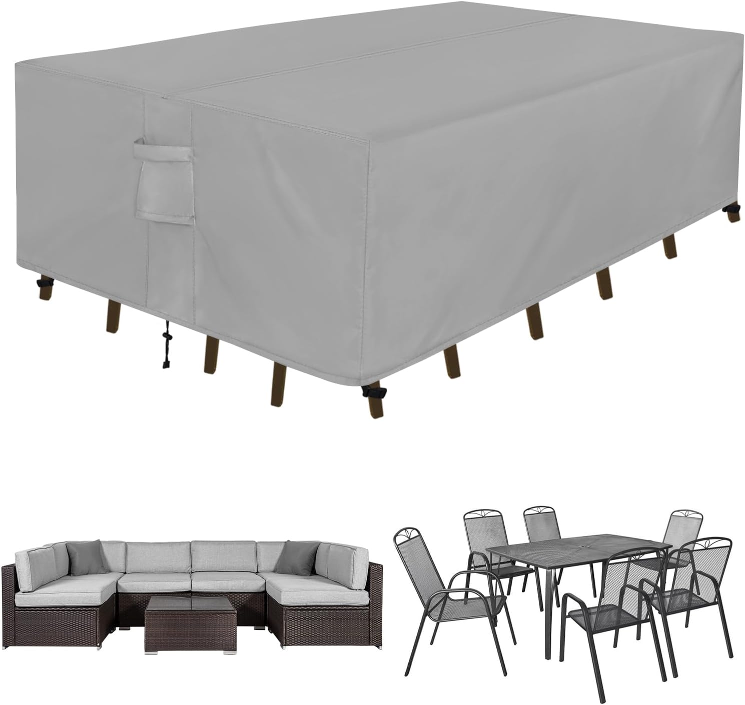 Waterproof Patio Furniture Cover | UV Protection | 110L x 84W | Grey