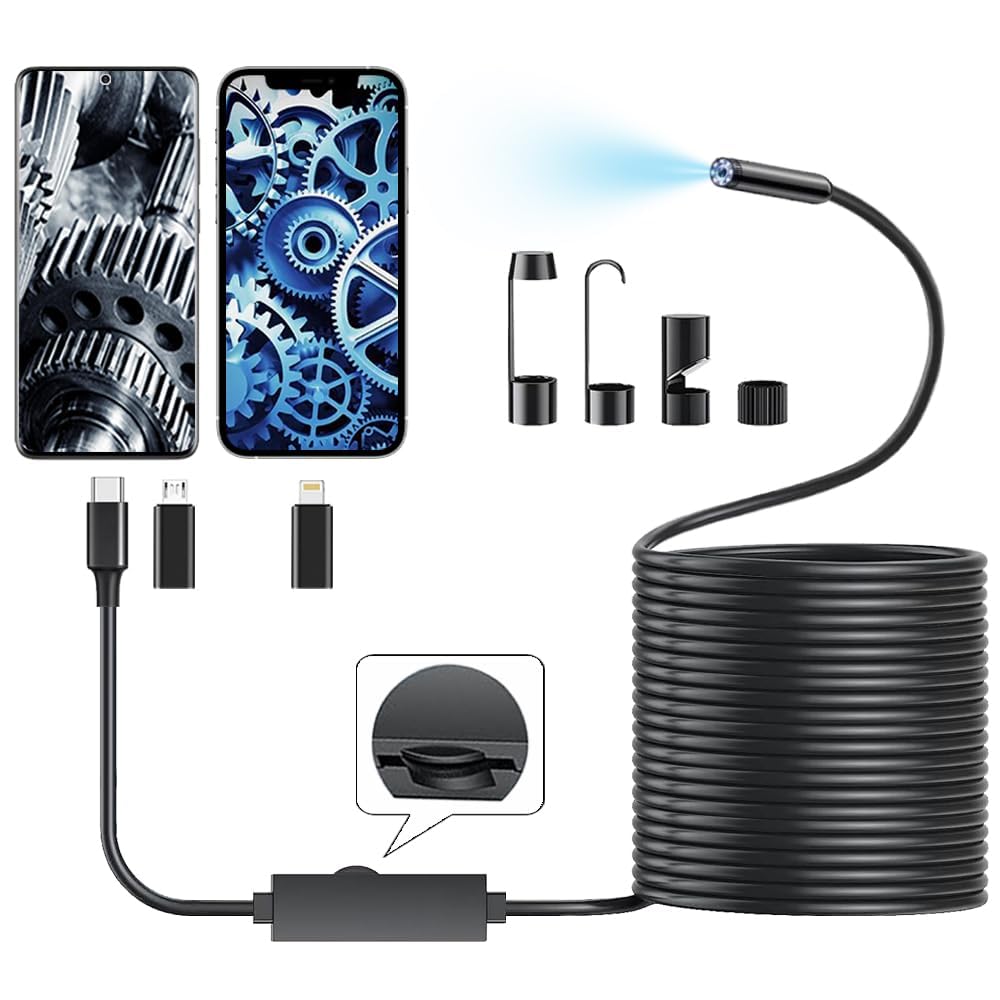 1920P HD Endoscope Camera for iPhone & Android, IP67 Waterproof, 8 LED Lights - MATRIXCAMP