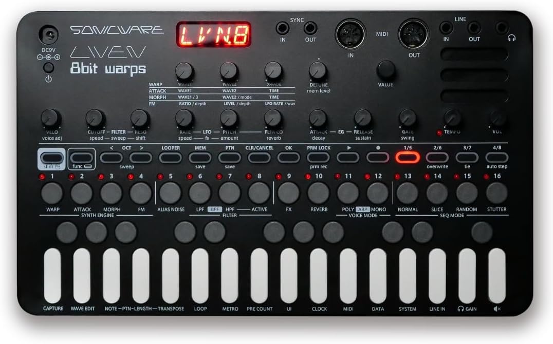 Sonicware Liven 8bit Warps: Portable 8-bit Synthesizer for Music