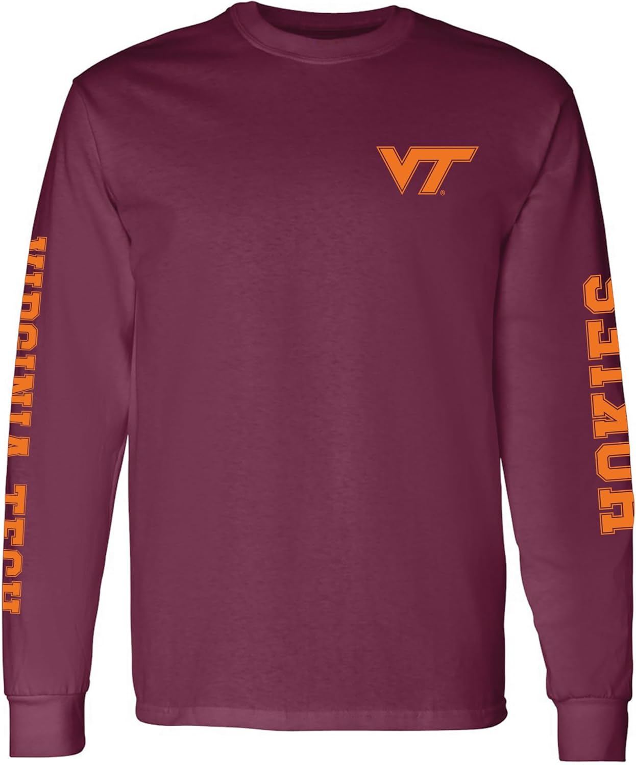 NCAA Double Sleeve Print Long Sleeve Tee for Virginia Tech Fans