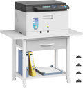 22in x 15in Large Printer Stand with Drawer - Mobile 2-Tier Desk