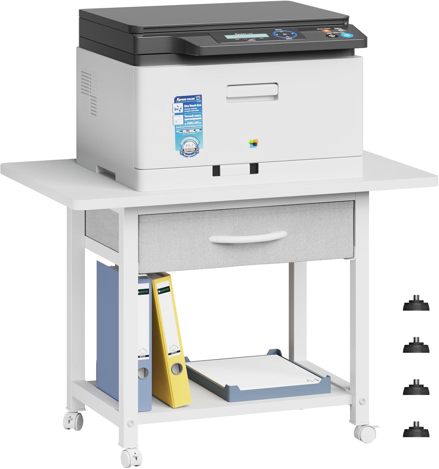 Large Printer Stand with Storage Drawer for Home Office Use