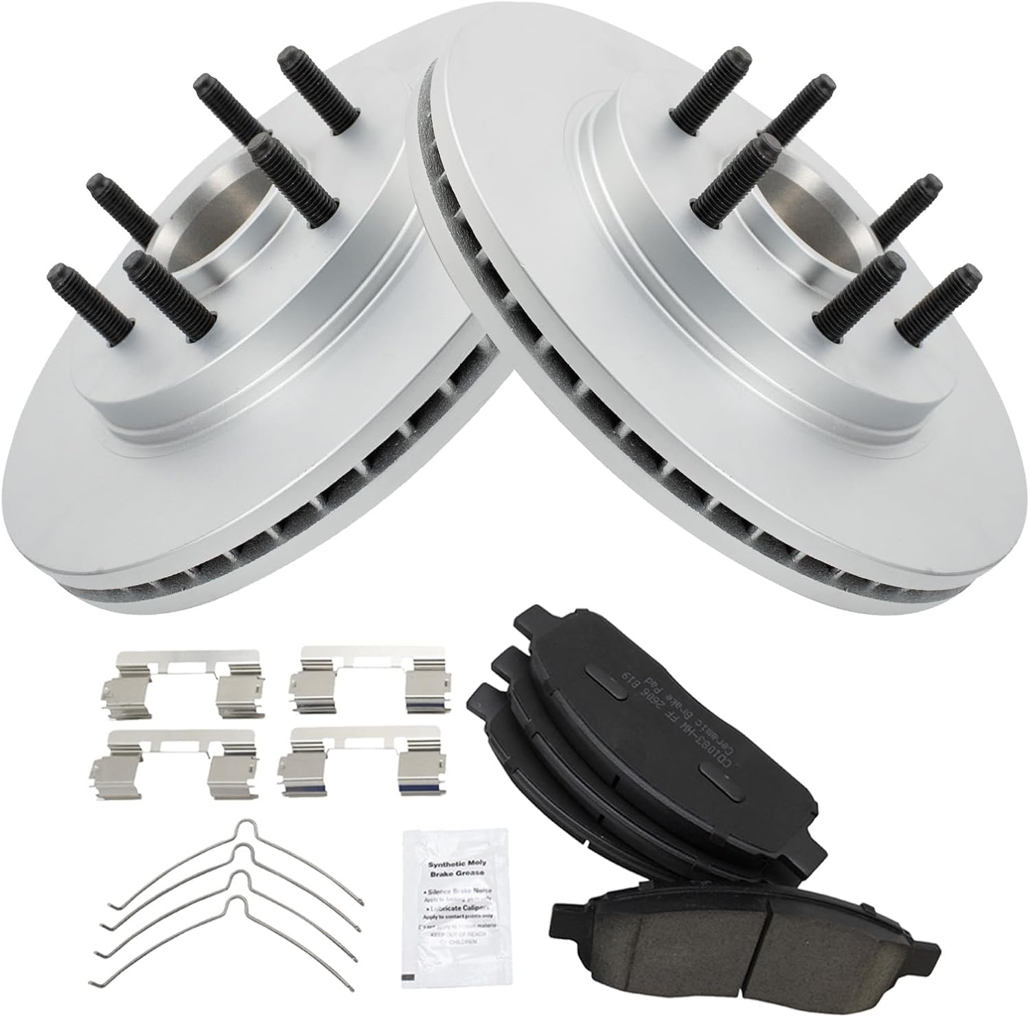 TRQ Front Brake Pad & Rotor Kit for 2004-2008 Ford F-150