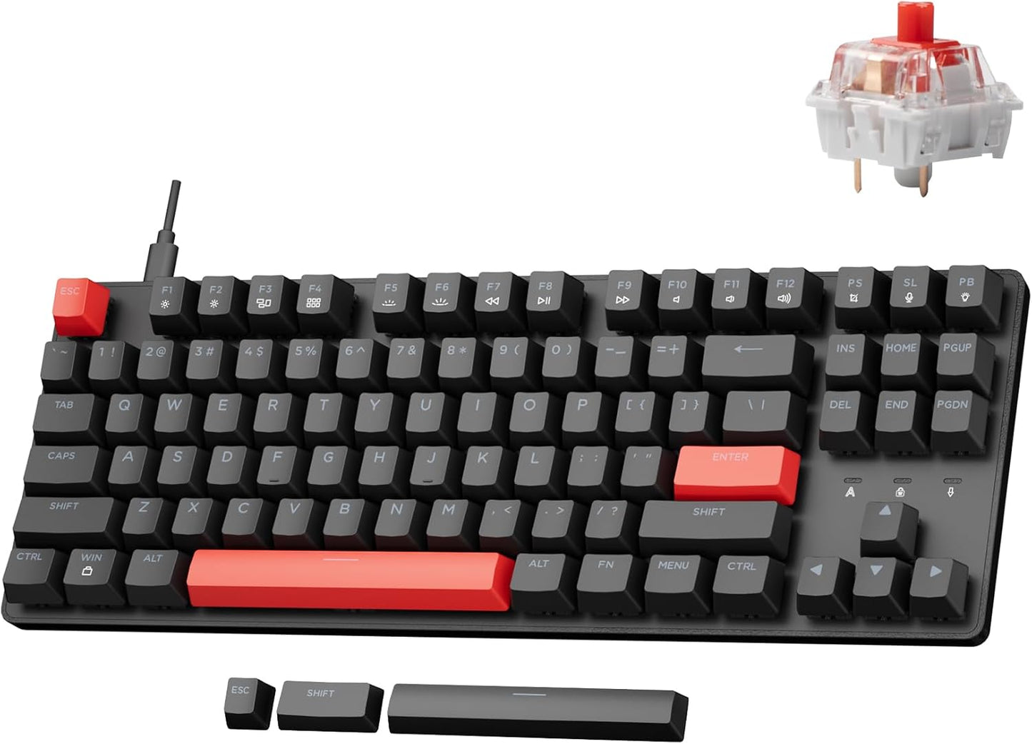 LEMOKEY X1 Wired Mechanical Keyboard with QMK Programmable TKL Layout