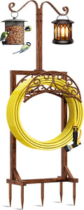 Garden Hose Holder - Upgraded 5 Spike Freestanding Hose Stand (Antique