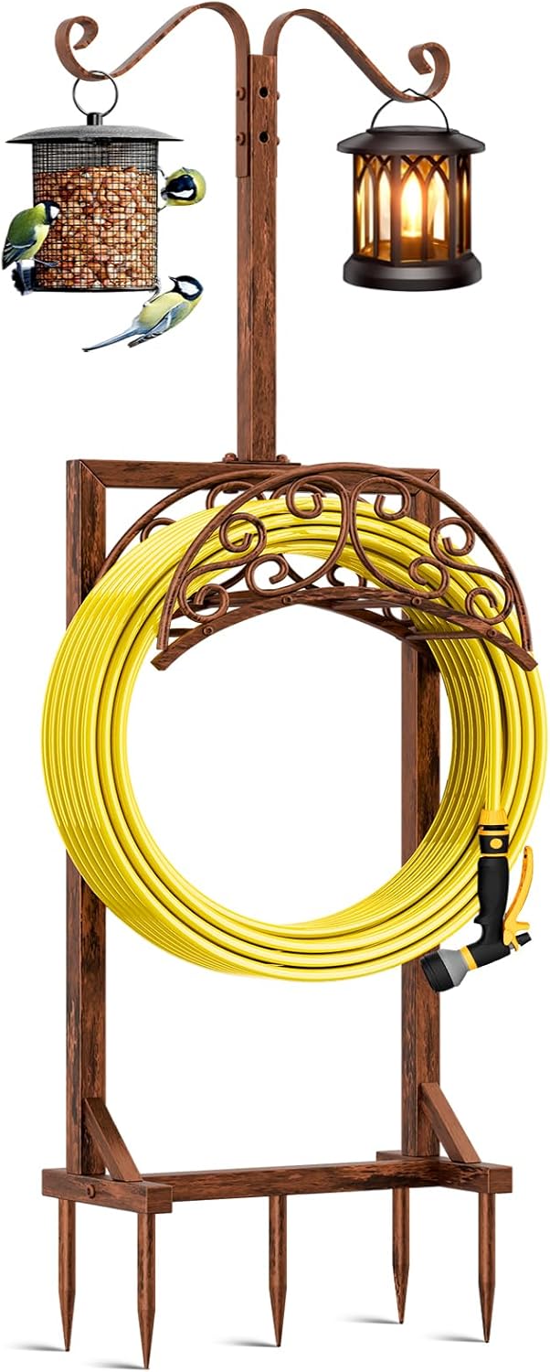Garden Hose Holder - Upgraded Freestanding Hose Storage Rack