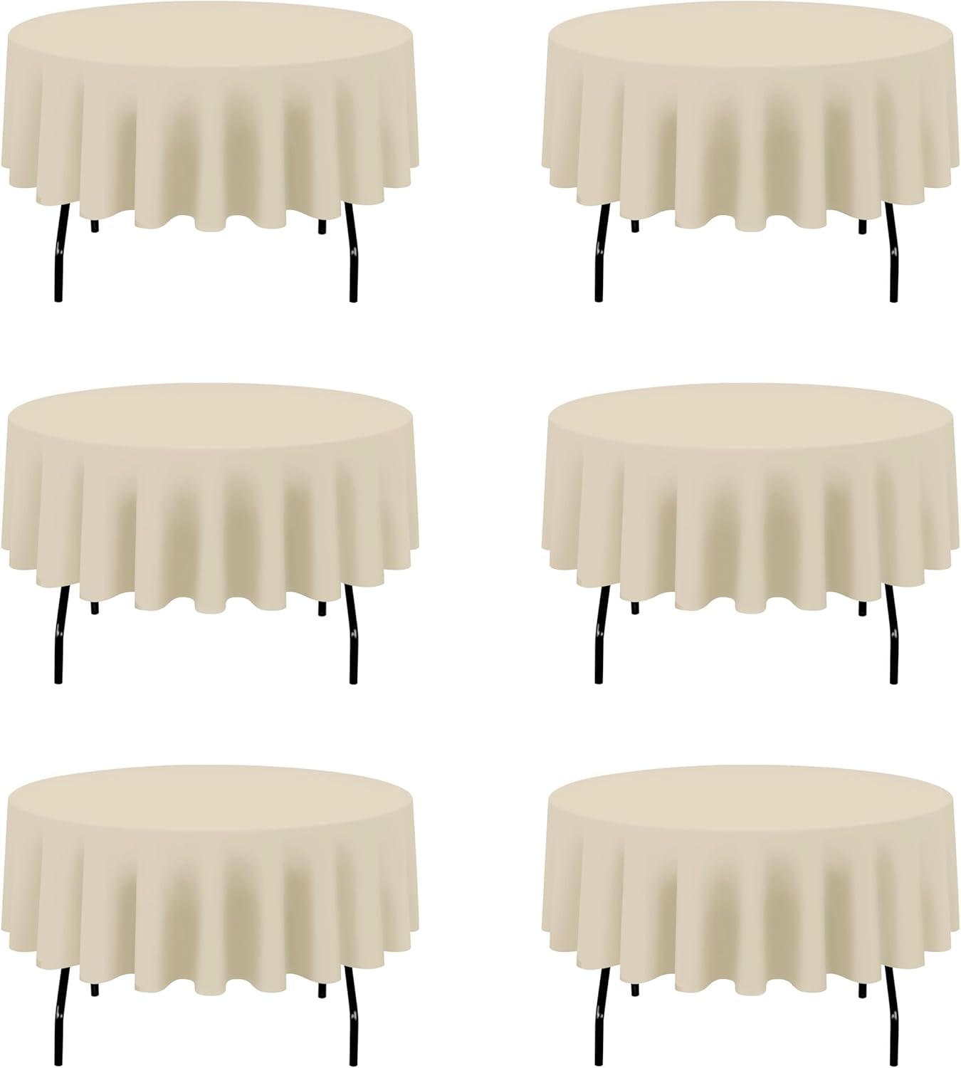 Beige Round Tablecloths 90 Inch for Elegant Events and Parties