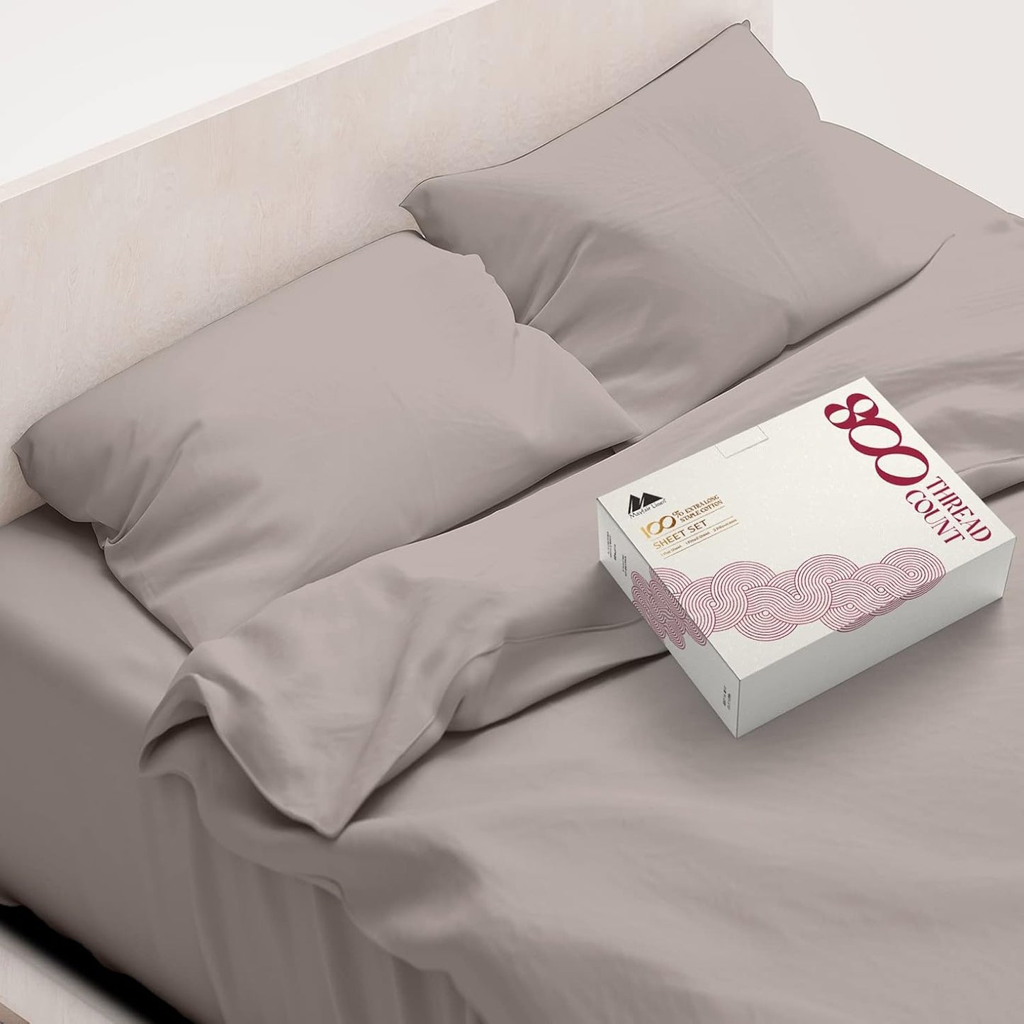 Luxurious 100% Egyptian Cotton King Size Sheets Set - Taupe
