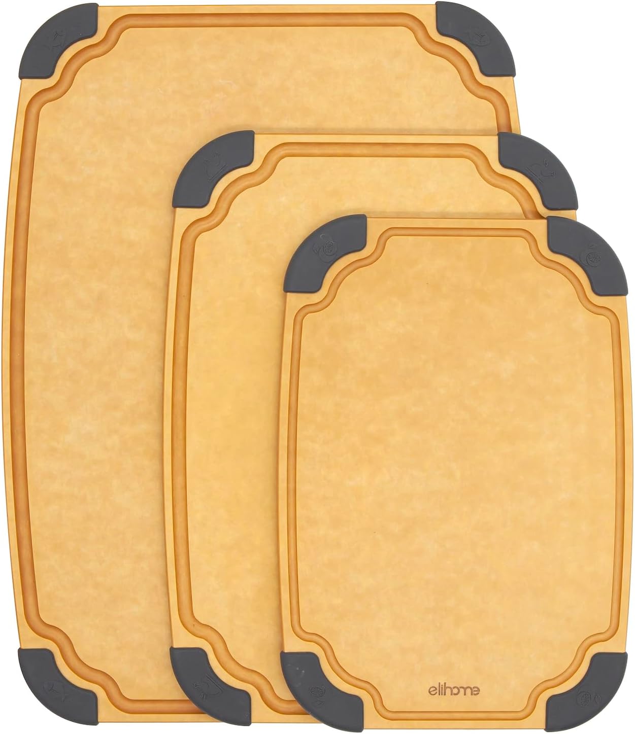 Elihome Essential Series 3-in-1 Cutting Board Set for Versatile Use