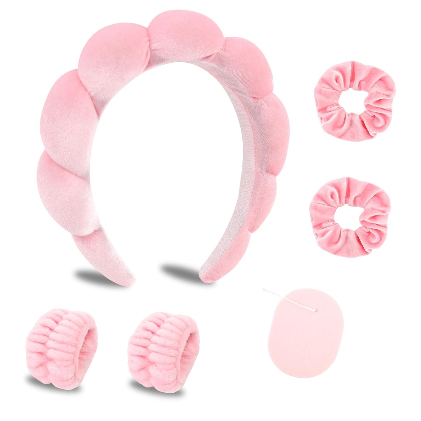 Pink Makeup Headband Set - Spa-Worthy Skincare Kit