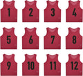 12 Pack Numbered Pinnies (1-12) Practice Jerseys - Breathable Mesh Set