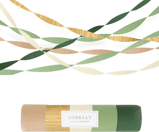 Boho Chic Olive Green Crepe Streamers