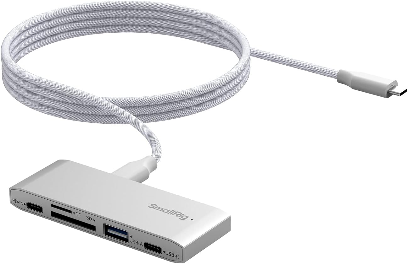 SmallRig 5-in-1 Memory Card Reader: Fast Data Transfer & 65W PD Charging