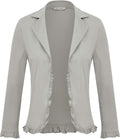 Women Cotton Cropped Blazer Cardigan - Open Front 3/4 Sleeve