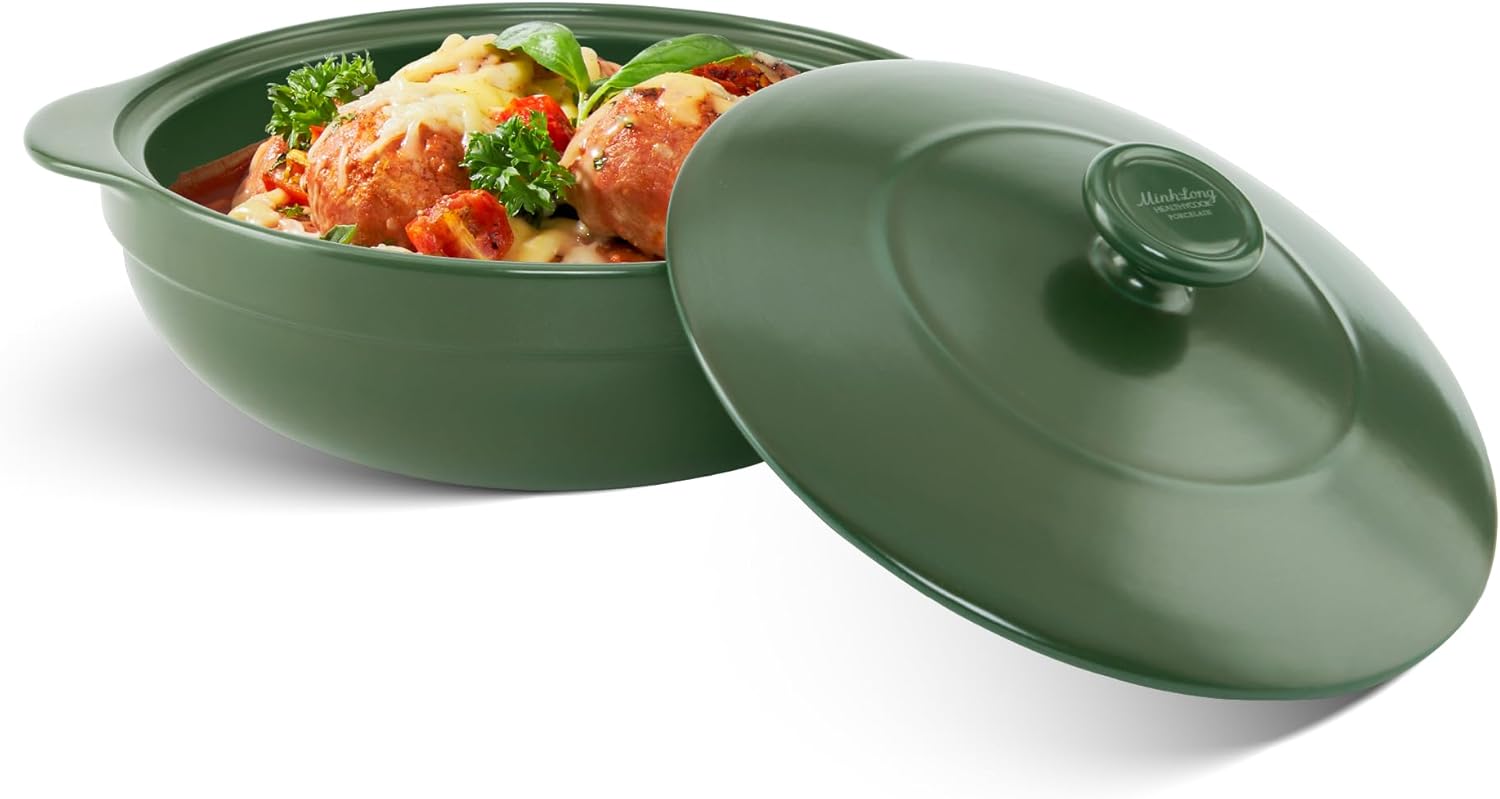 3-Qt Porcelain Dutch Oven for Cooking, Baking & Serving