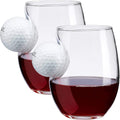 BenShot Golf Ball Wine Glass Set of 2 - Unique Gift Idea