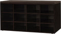 Espresso 12-Cubby Shoe Storage Bench with Cushion - Compact Entryway
