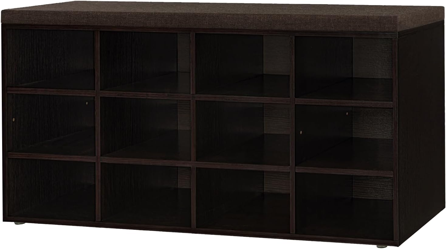 Multifunctional Shoe Storage Bench with Cushion and Cubbies