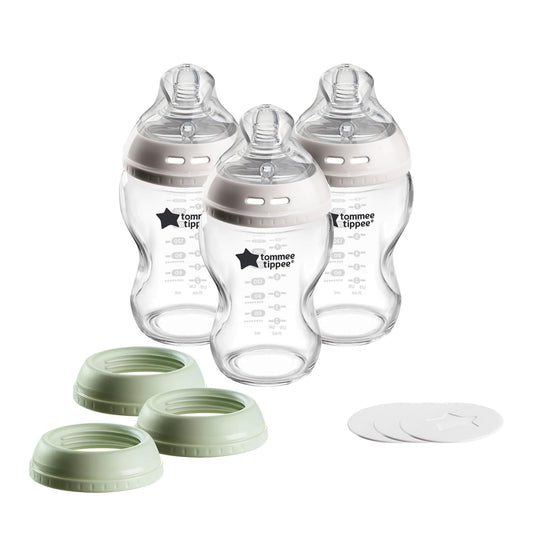 Tommee Tippee 3-in-1 Glass Baby Bottle Set - Natural Latch