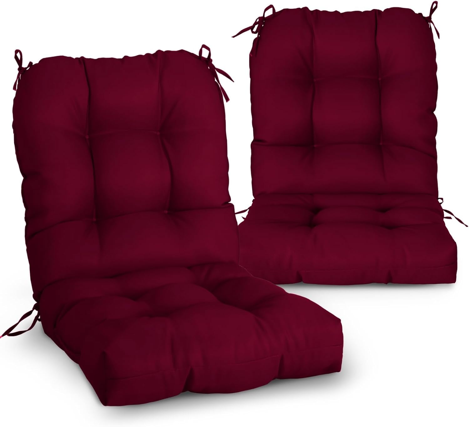 EAGLE PEAK Tufted Outdoor Indoor Chair Cushions Set of 2