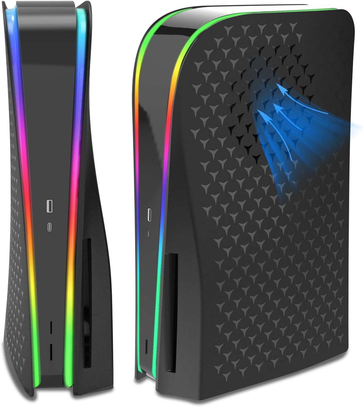 PS5 Faceplate with RGB Light Bar and Dust Filter for Cooling