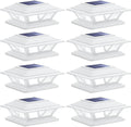 Solar Post Lights Outdoor LED Fence Deck Cap Lights - 8 Pack