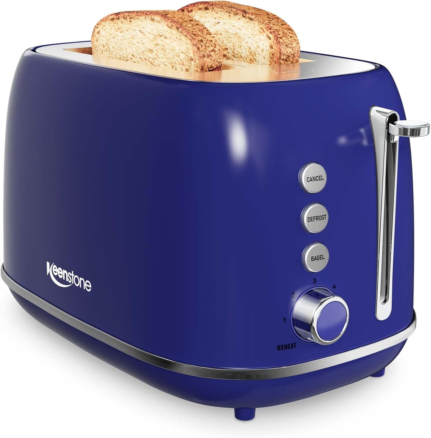 Keenstone Retro 2-Slice Stainless Steel Toaster with Functions