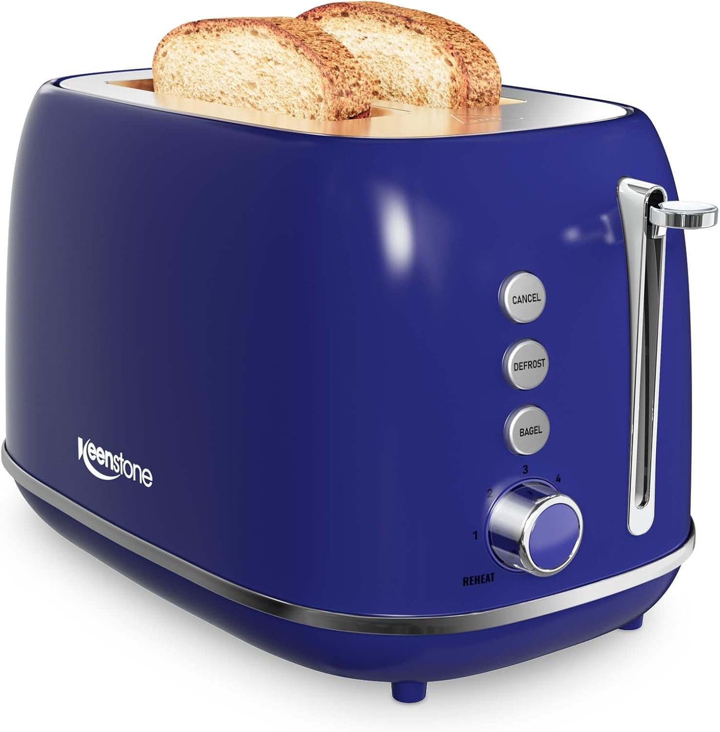 Keenstone Retro 2-Slice Stainless Steel Toaster with Functions