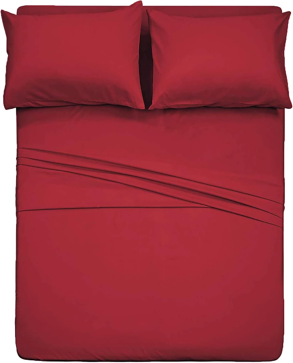 400 Thread Count Cotton Full Size Sheet Set in Burgundy Color
