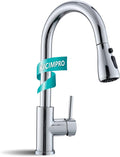 Kicimpro Chrome Kitchen Faucet with Pull Down Sprayer - High Arc