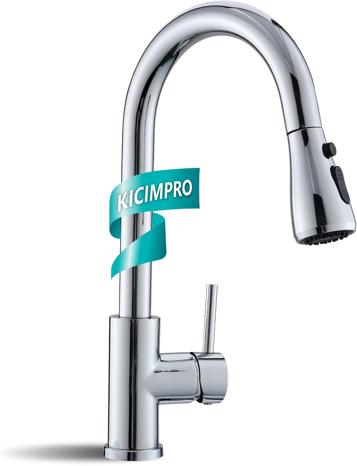 Kicimpro Chrome Kitchen Faucet with Pull Down Sprayer for Sink