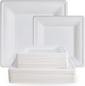 ECOLipak Compostable Square Plates 120 Pack - Heavy Duty Eco Friendly