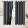 Dark Grey Insulated 100% Blackout Curtains 52 x 63 in - Thermal Panels