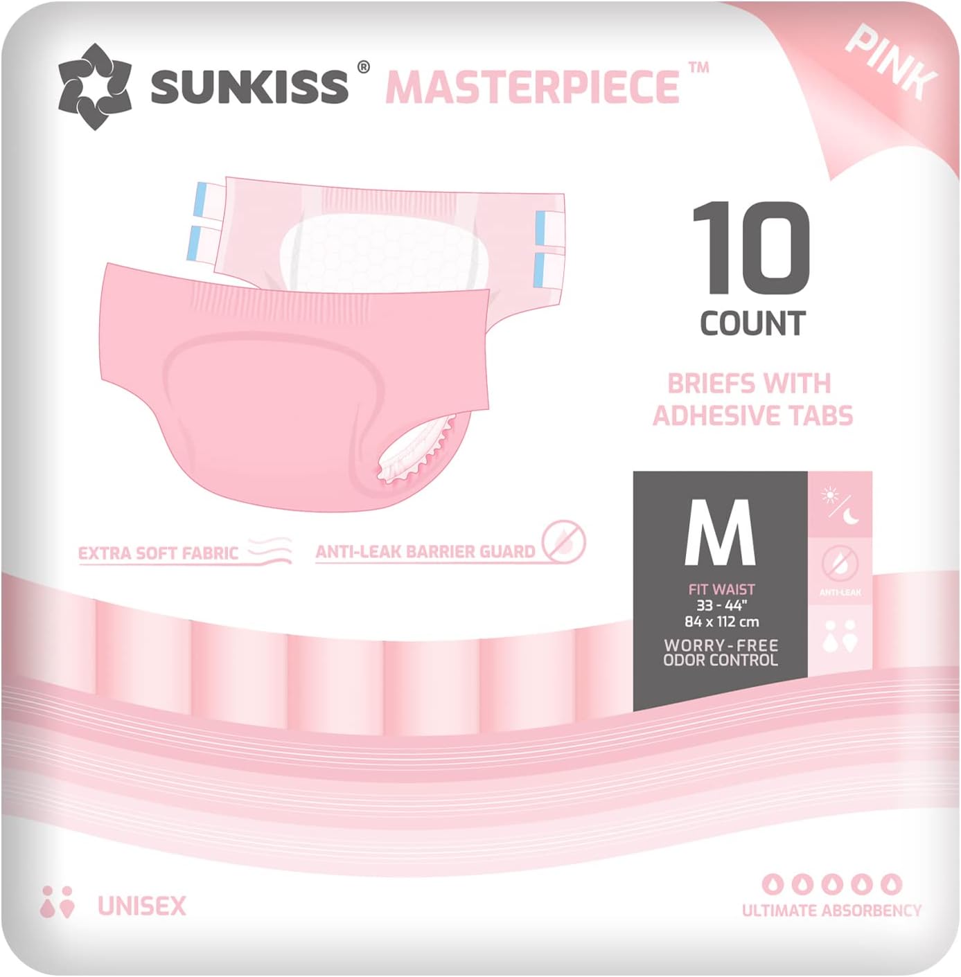 SUNKISS Odor Control Adult Diapers for Women & Men
