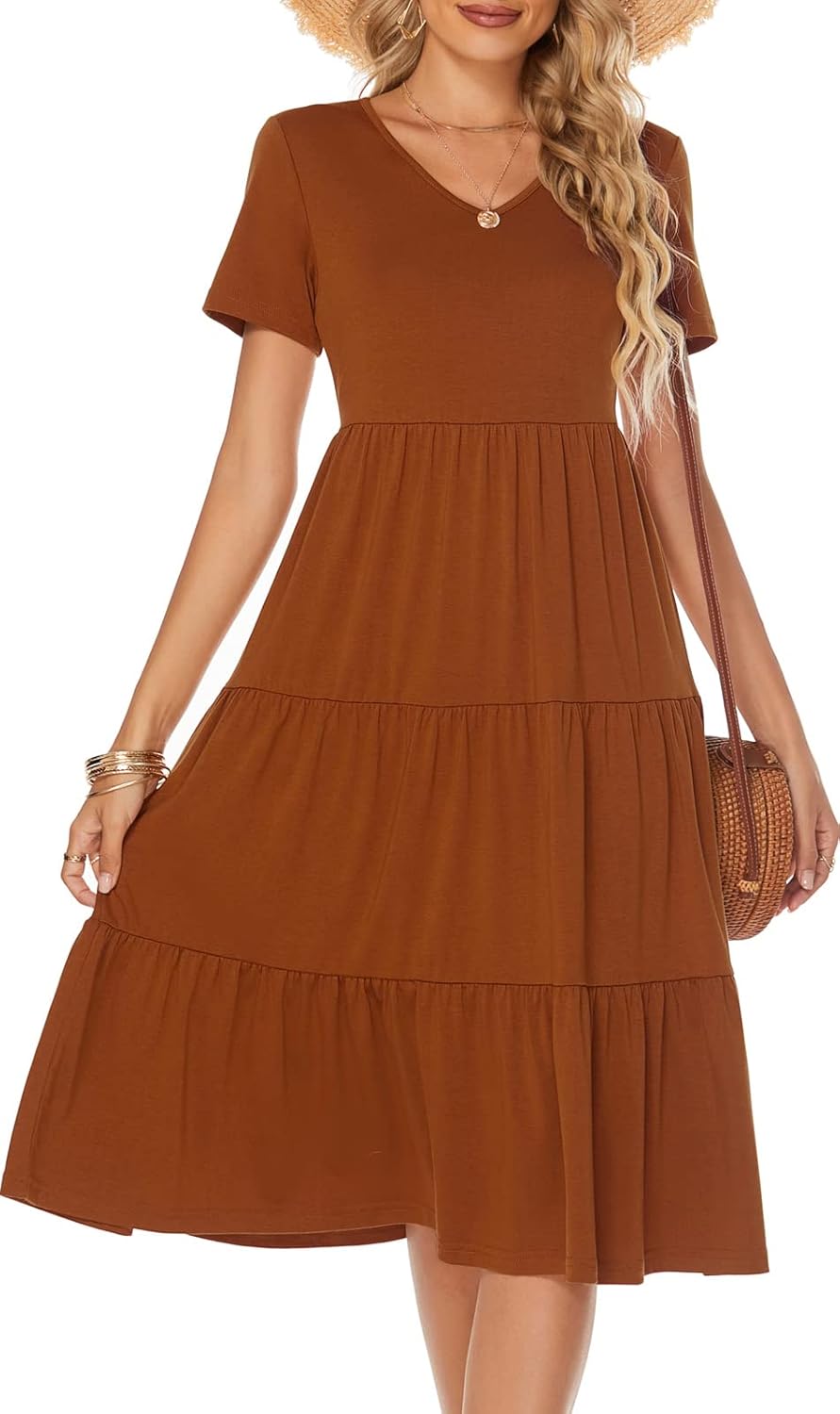 Berydress Women's Casual Summer Tiered Midi Dress for All Occasions