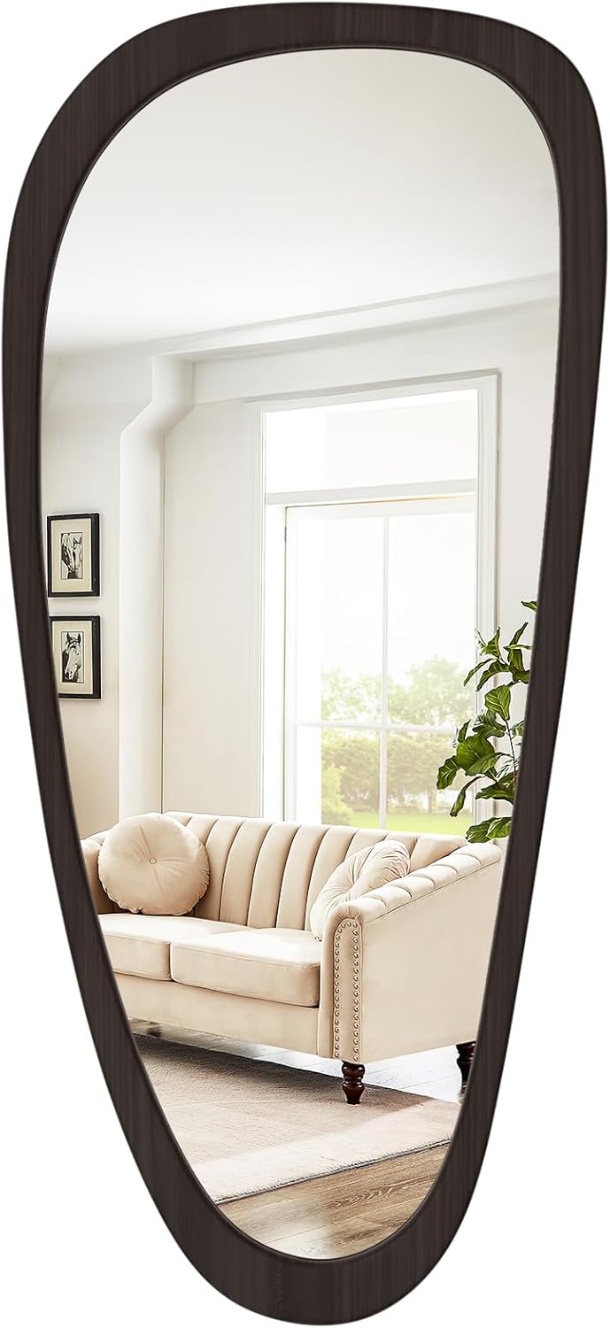 WallBeyond Asymmetrical Mirror for Modern Home Decor 48in H x 22in W